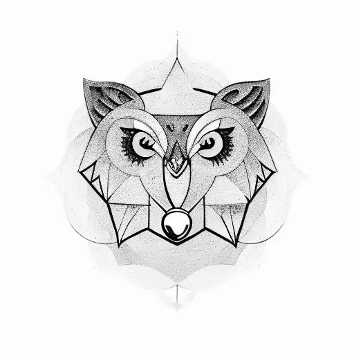 A Wolf And Owl Intertwined In A Yin-yang Symbol