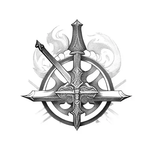 Saint Michael Holding A Sword And Shield