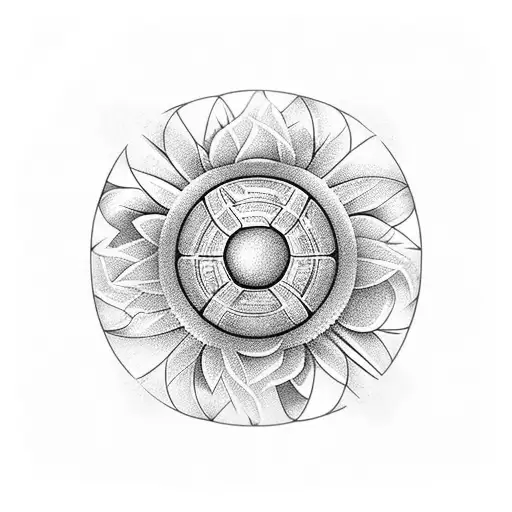 Daisies And Part Of A Soccer Ball Along With Geometric Shapes For A Sleeve