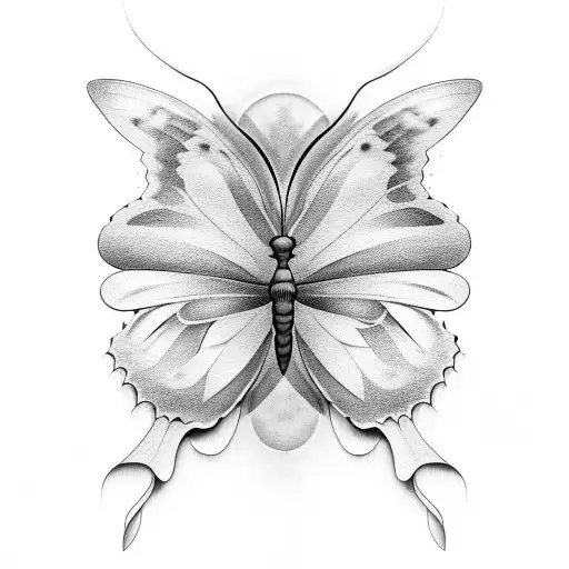 Butterfly With Moth Shadow