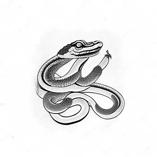 Snake Cut In Two Pieces By A Poker Card