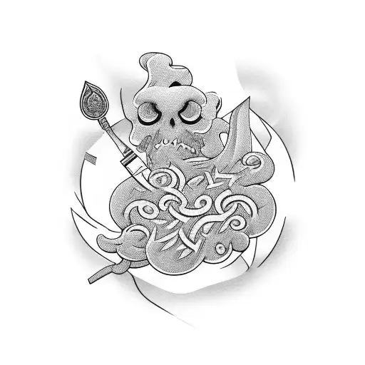 Chef Knife Surrounded By Irish Vines