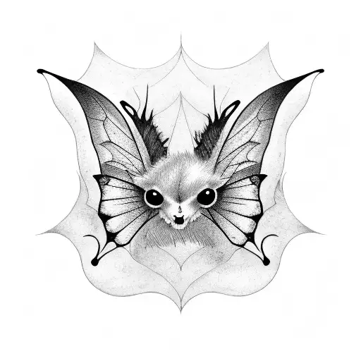 Goth Emo Bat With Butterfly Hesd