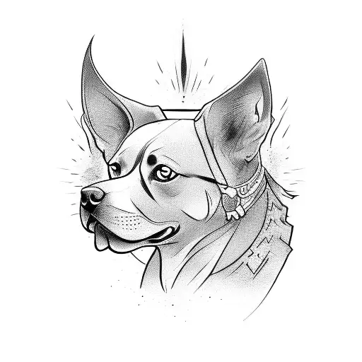 Warrior After A Battle Petting A Dog