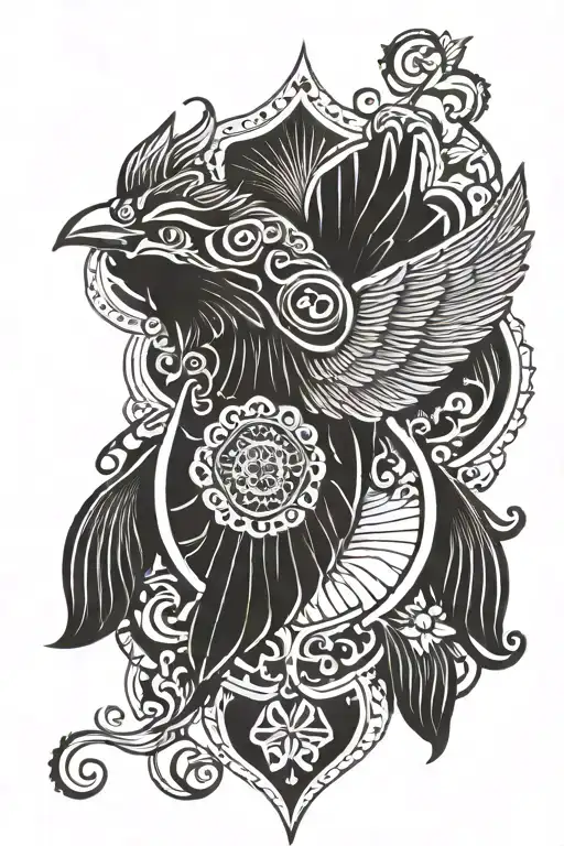 Phoenix Hamsa Hand And Waves