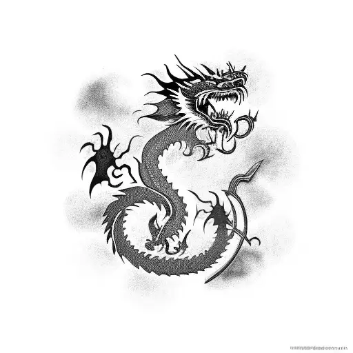 A Gun Transformed Into A South East Asian Dragon