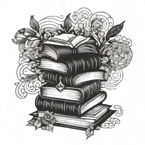 Incorporate A Stack Of Books With Intricate Designs Representing Different Aspects Of Stoicism