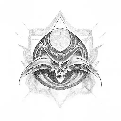 A Mysterious Blackwork Tattoo Featuring A Hidden Symbol Related To Conspiracy Theories