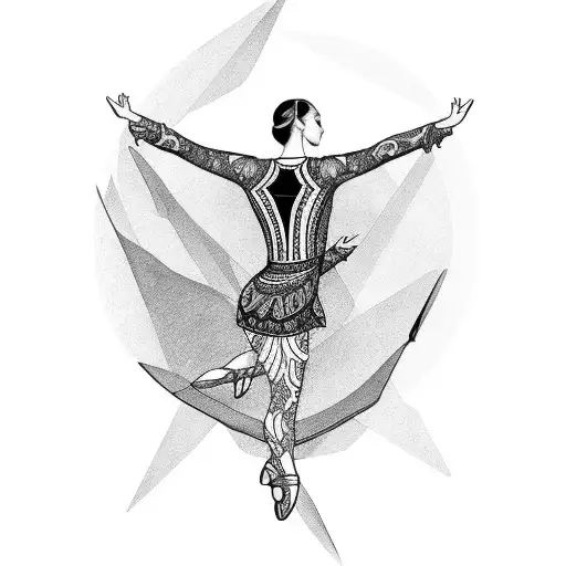 A Graceful Dancer Performing Amidst A Mountain Range