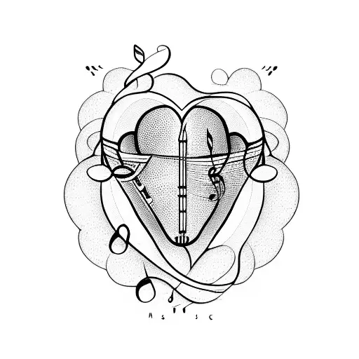 Music Notes Cascading Heart