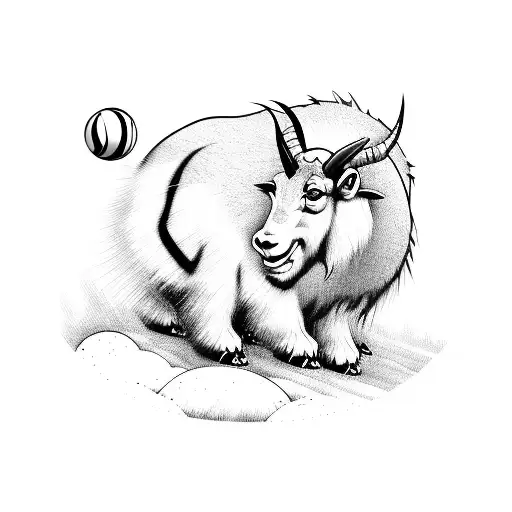 A Mongolian Mountain Goat Is Caught By A Pokeball