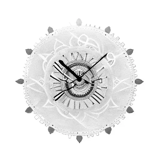 A Clock With Gears Made Of Music Notes And A Treble Clef As The Hour Hand