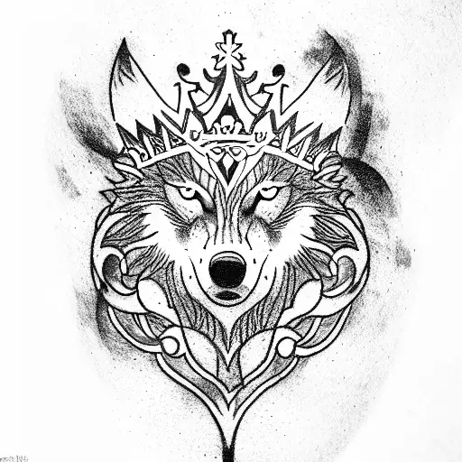 Wolf Wearing A King's Crown