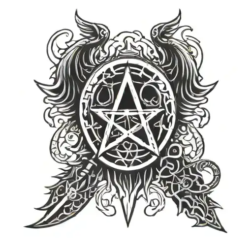 Supernatural Series Symbols And Sigils With Angel Blade And Demon Blade