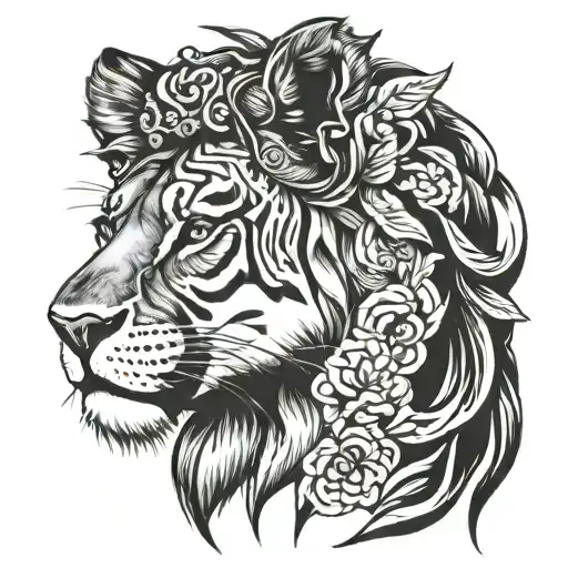 Lioness With Bull Headdress