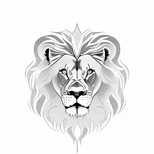 Lion Laying With Paws Infront And Rose Inbetween Paws