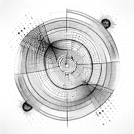 Golden Ratio Abstract Lines And Dots