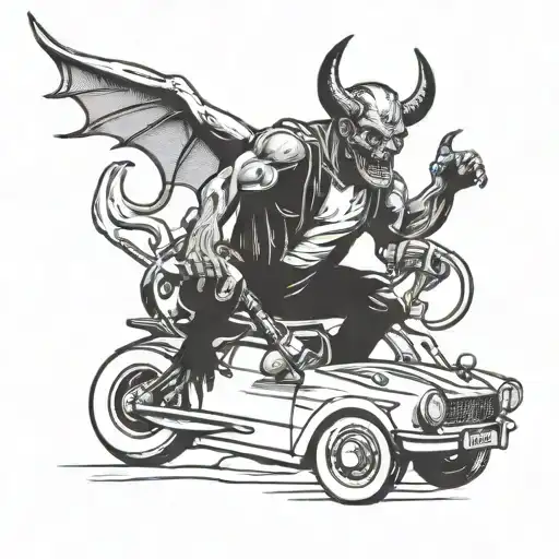 Devil Chasing A Car