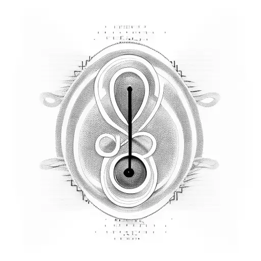 A Minimalist Tattoo Of A Music Note Intertwined With Lines Of Code