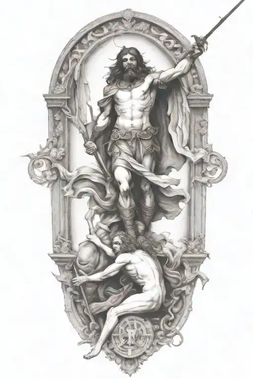 Saint Michel Slaying Satan