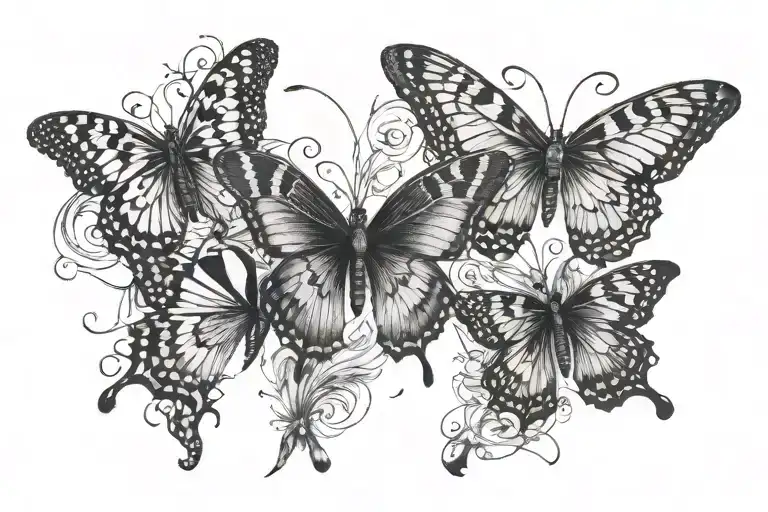 Butterflys And Roman Numerals