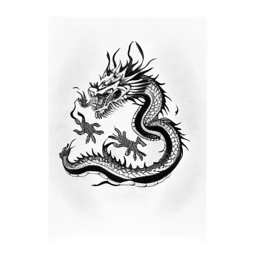 Chinese Dragon With Calla Flower