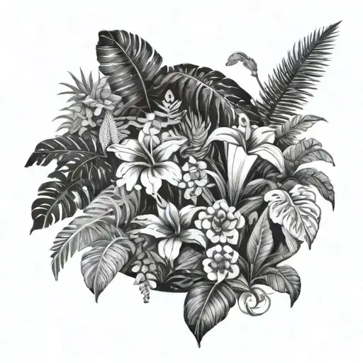 A Lush Tropical Garden With Exotic Plants Inspired By Hawaii