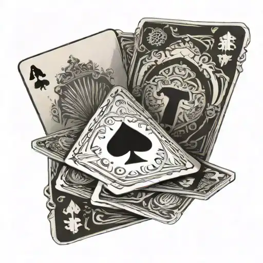 A Royal Flush Hand Of Cards With A Subtle Image Of A Stop Sign In The Background