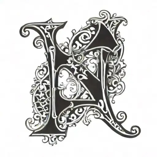 Gothic Typography Letters V And L