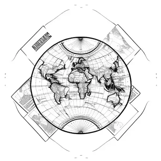 Map Of The World With Passport Stamps As Background