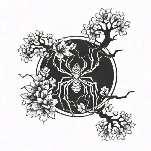 Spider Sakura Tree On The Neck
