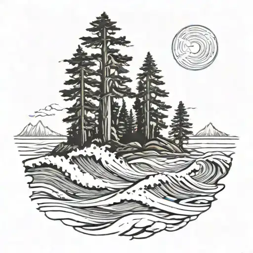 Redwood Trees Ocean Waves