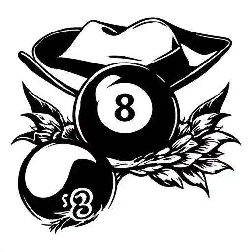 Western Theme Sleeve With 8 Ball