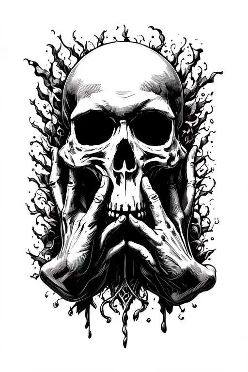 Hear No Evil Speak No Evil See No Evil Skull Face