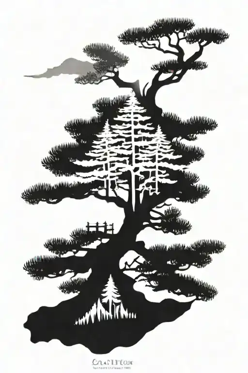 The Evolution Of A Pine Tree With Symbolism Of Beauty In Time