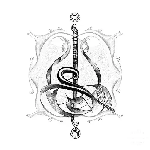 Musical Notes Intertwined With A Crown