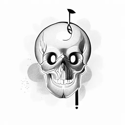 Mental Health Skull With Musical Notes