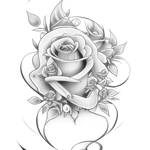 Word With Rays And Roses