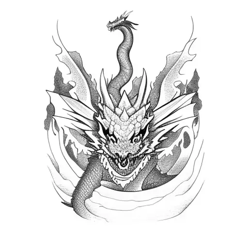 A Majestic Dragon Meditating On A Mountain Peak