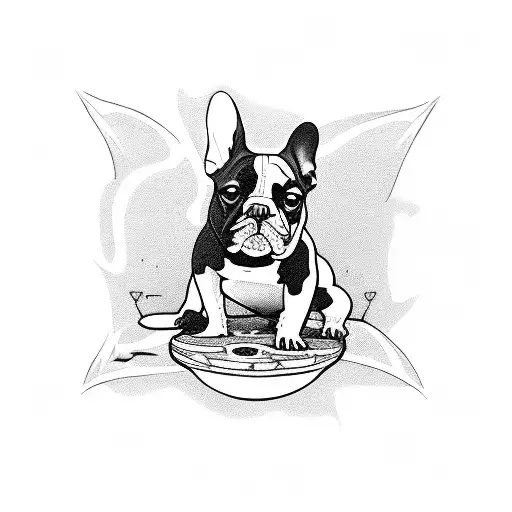 A French Bulldog Practicing Jiu Jitsu On The Beach