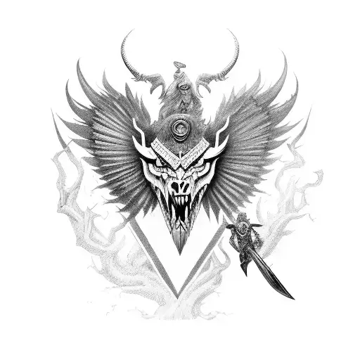 Ukrainian Warrior Fighting A Mythical Creature