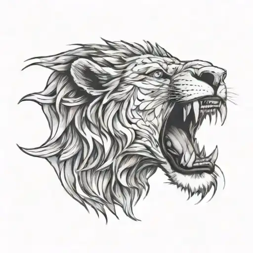 Lion Snarling