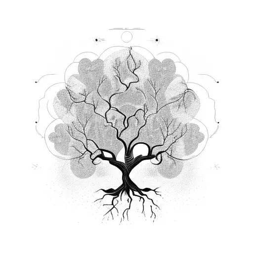 A Majestic Tree With Roots Shaped Like Interconnected Hearts