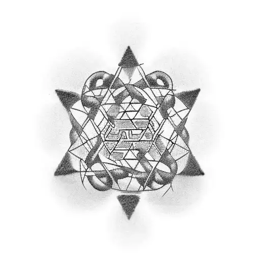 Tattoo Of A Circular Dna Chain With The Word Adn2 Written In Its Center