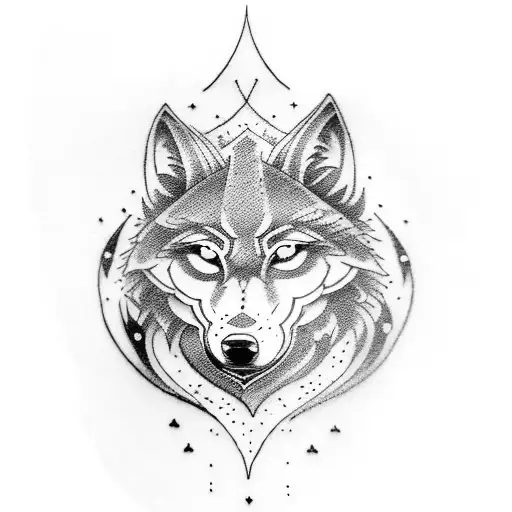 Merge The Concepts Of Dark Souls And Training Into A Blackwork Tattoo With A Wolf And A Crow