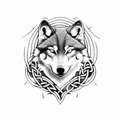 Aggressive Celtic Wolf