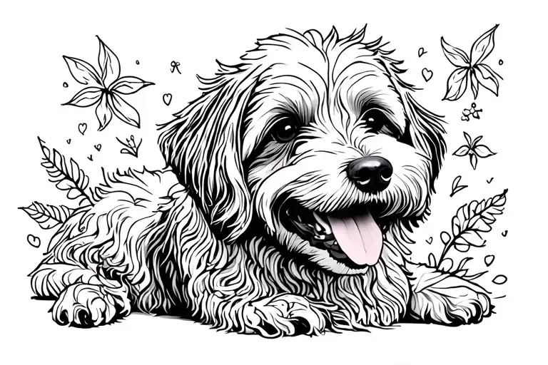 Happy Golden Doodle Dog