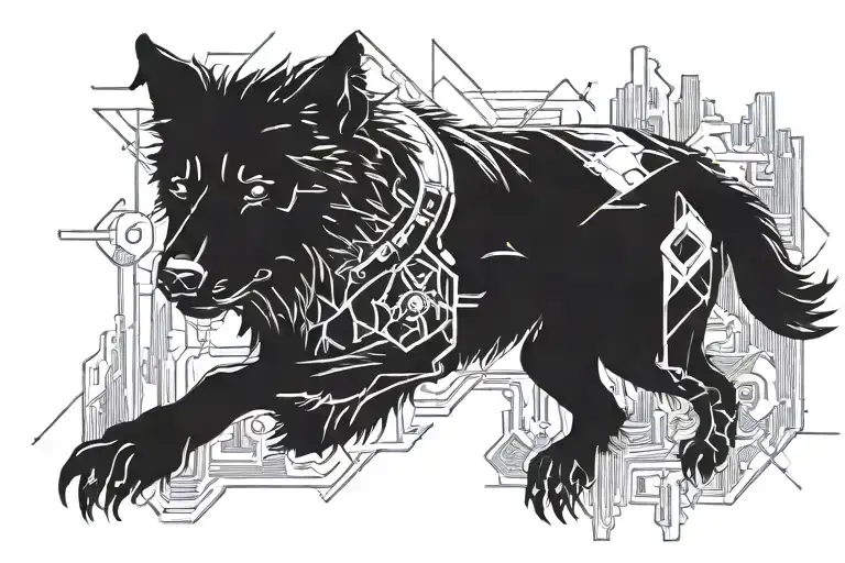 Black Dog Wallpaper From Cyberpunk 2077