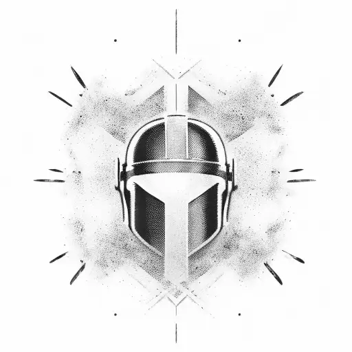 Spartan Helmet Within A Blavk Border