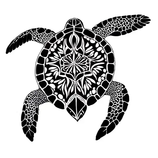 Sea Turtle Virgo Goddess Tribal Inspired Design With Virgo Maiden